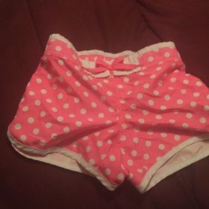 Girls Pink white polka dot pink  short